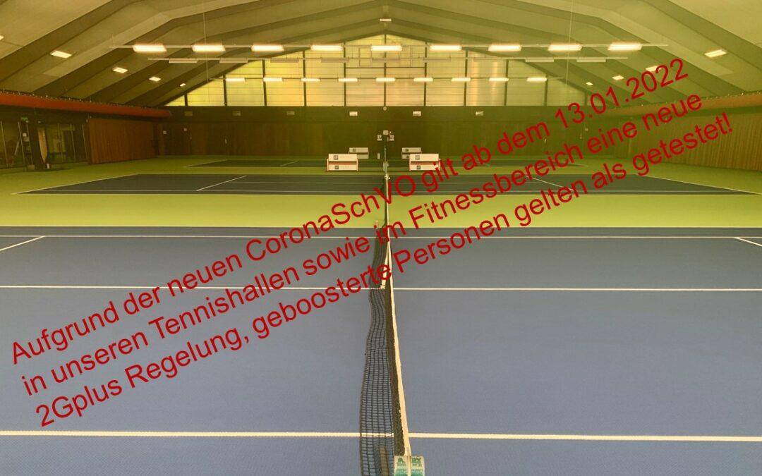 Neue 2Gplus-Regelung in den Tennishallen und dem Fitnessbereich – ab dem 13.01.2022